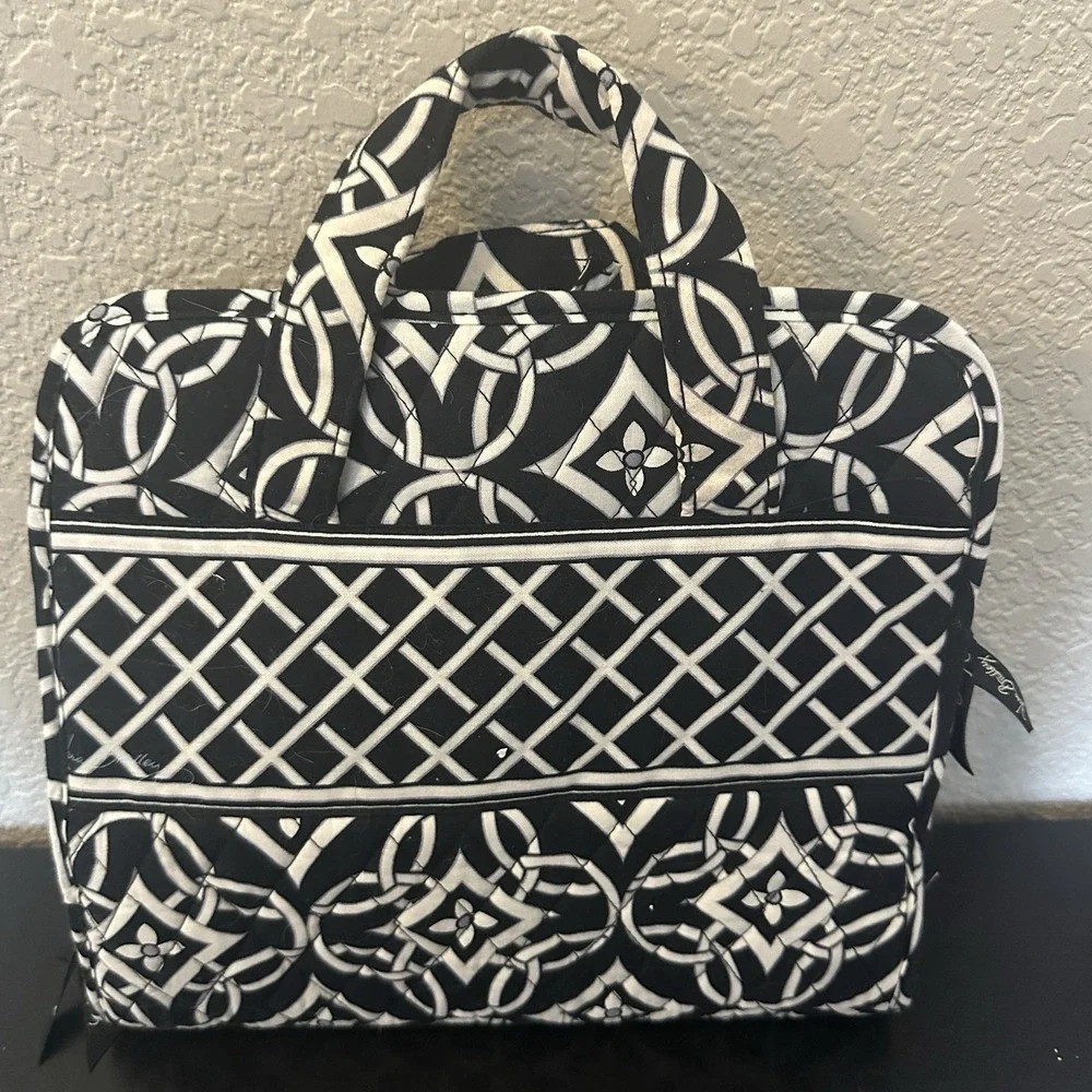 VERA BRADLEY‎ travel organizer hanging Black White Concerto Zippered compartment